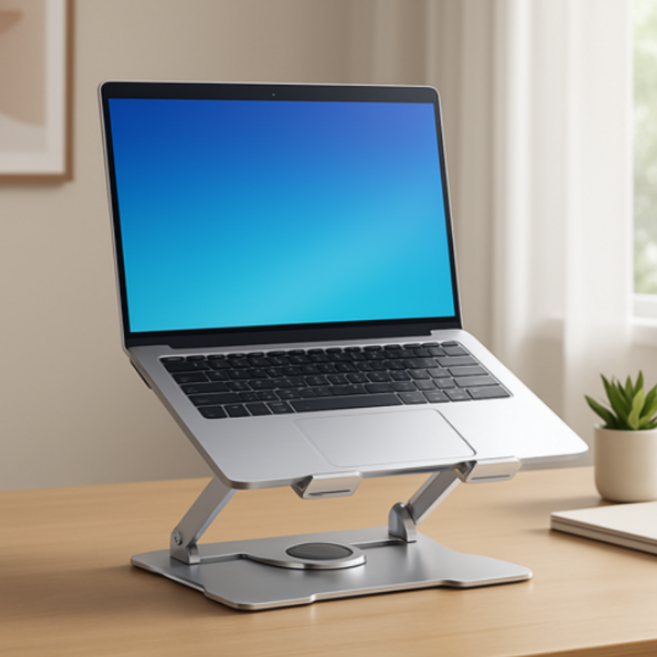 씨피다이 초경량 프리미엄 360도 회전 노트북 거치대, 1개, 실버