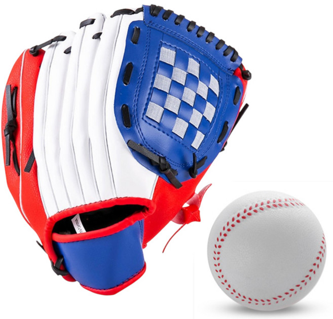 투센 야구글러브 우투 소프트볼, 레드블루, 1개