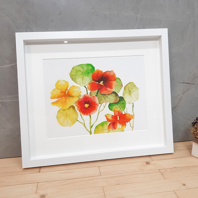 나봄갤러리 한련화 수채화액자 40cm*31cm