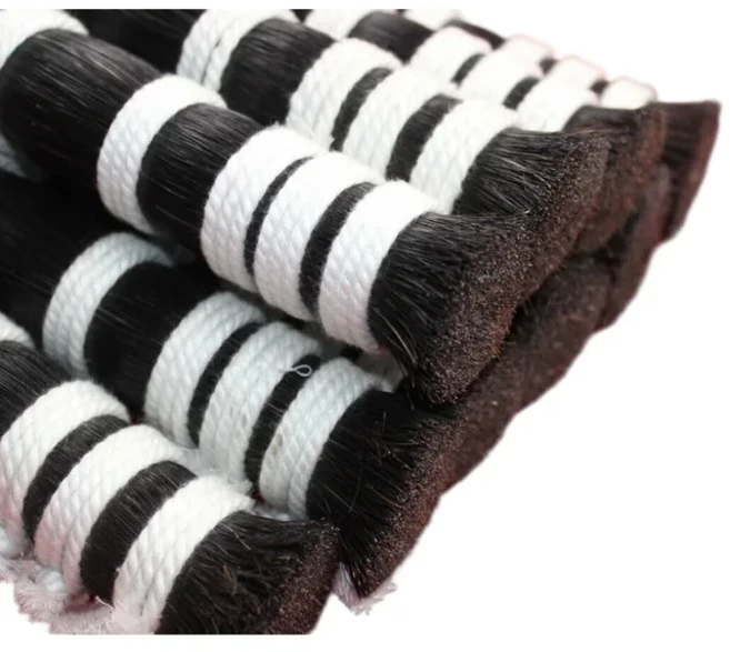 쿠쿠스토어 50g AAA 시베리아 천연 말총 흰 꼬리 비올라 바이올린 첼로베이스 활 포니 테일 직조 교체, 09 Black 70-73cm