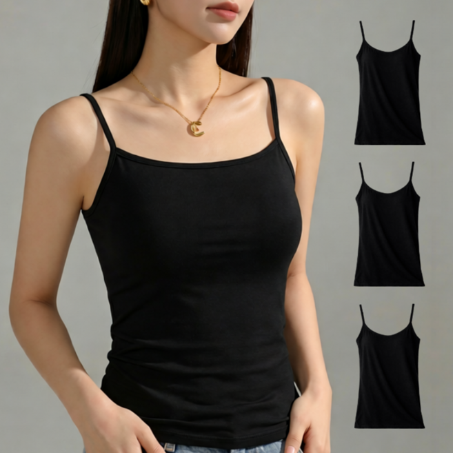 디어스킨 여성용 모달 소재 스판 끈나시 3p