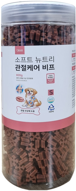 펫봉봉 소프트 뉴트리 3종 강아지 영양 간식 관절 장 올인원 컨디션 케어 대용량, 1개, 800g, 관절케어 비프(S)