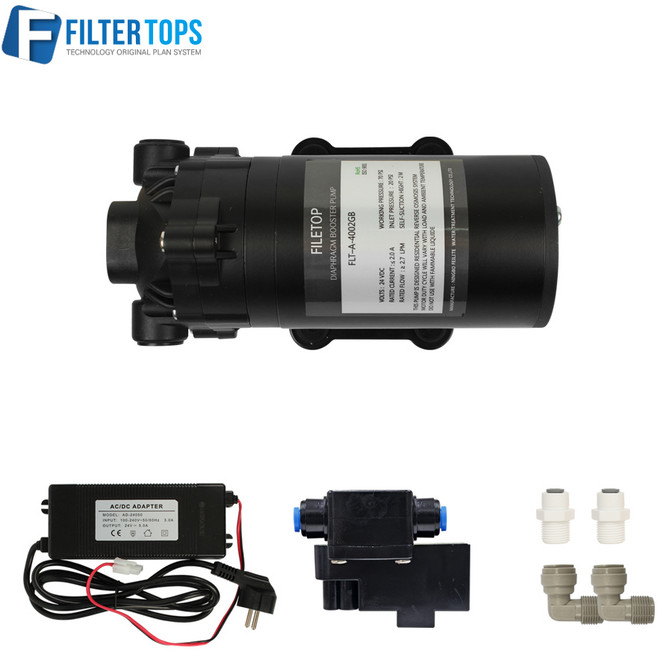 FLT-400G 정수기용 부스터 펌프 단품/세트 DC24V 모터펌프 아답터 압력센서, 03_펌프+아답터+압력센서 세트, 1개