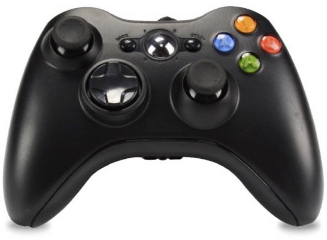 XBOX360 PC 副廠有線控制器, 1個, 黑色有線控制器