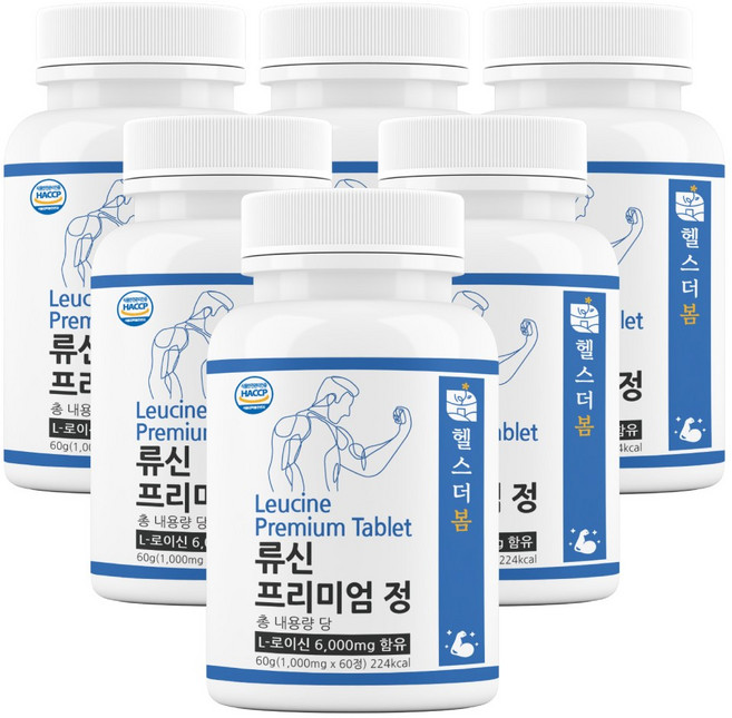 [3+3] 류신 단백질 헬스더봄 류신 타블렛 프리미엄정 60정(12개월분), 6개, 단품, 60정