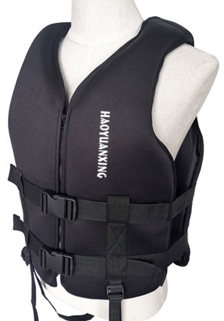 救生衣 救生背心 氯丁橡膠 助泳衣 大浮力水域救援, 黑色L