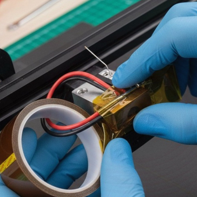 아이레노 고온 내열 마스킹테이프 33m 길이 x 폭 50 전자 회로 기판(PCB) 납땜 보호 3D 프린터 베드 고정, 1개