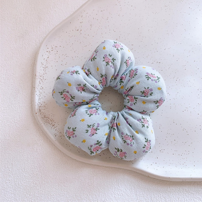 [리브나인] 쫀쫀한 레트로 머리끈 미니 플라워 포니테일 곱창 헤어밴드 6종 택1