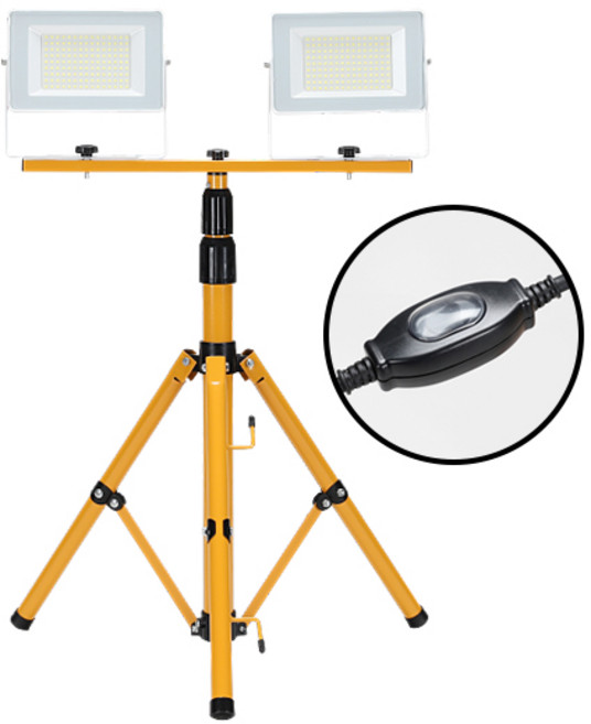 작업등 이동식 스텐드 투광기 100W 스위치형 야외조명, 1개