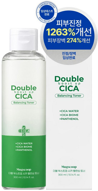머그스쿱 시카 30만PPM 바이옴 수분 진정 장벽 밸런싱 토너, 1개, 300ml