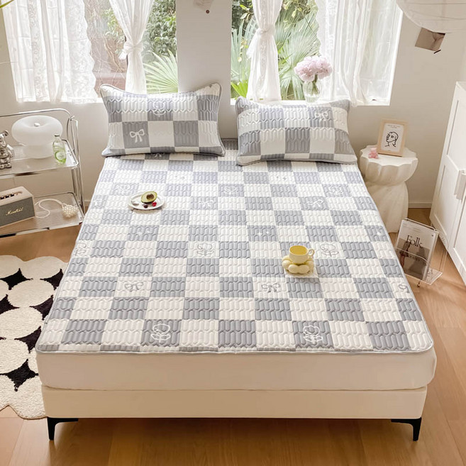 클라우드벨 여름용 접이식 방수 천연 라텍스 냉감 쿨 침대 패드 매트 베개커버, DK-005