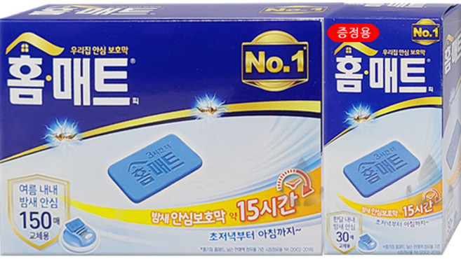 홈매트 모기 살충 매트 리필 40+5매, 180개