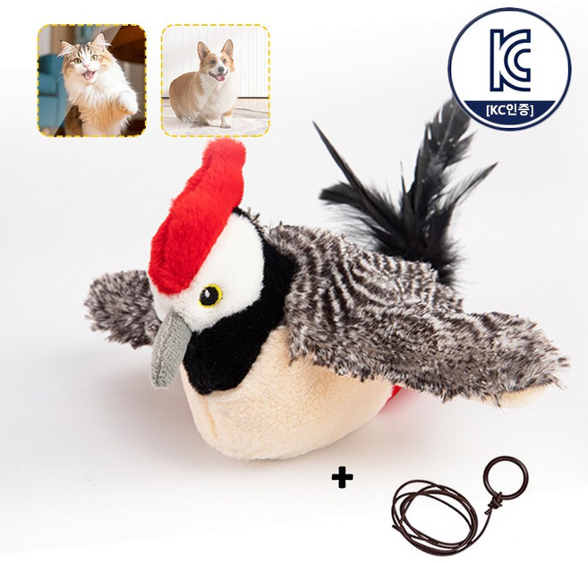 고양이 자동장난감 플라잉버드 소리가나는 인형, 1개, 딱따구리, DS4561