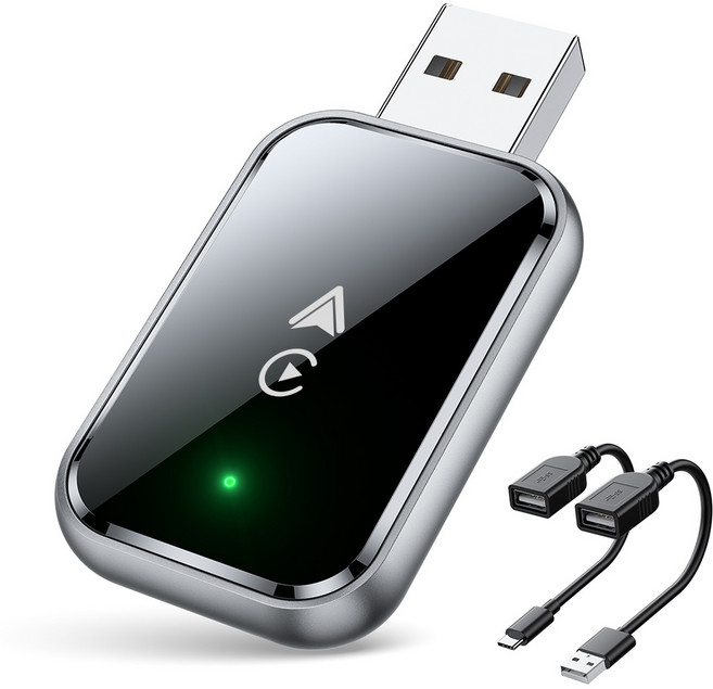 NICESUN 미니 무선 스마트 자동차 어댑터 애플 카플레이 안드로이드 오토 2 in 1 플러그 앤 플레이 M1, 블랙