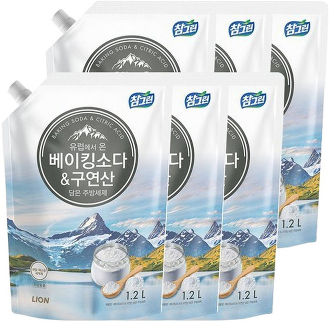 [참그린]베이킹소다구연산 주방세제 1.2L x 6개