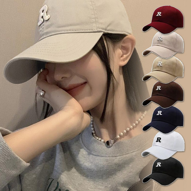 미다미 R 심플 레터링 단색 남녀공용 볼캡 (7컬러)