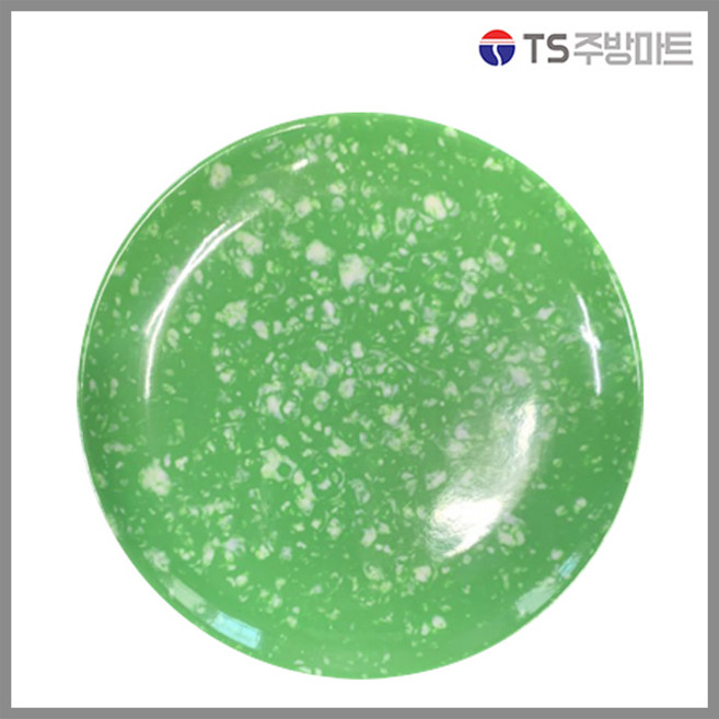[대명멜라민] 팝콘그린 신 원형접시 - 분식그릇 레트로 옛날그릇 포장마차, 1개