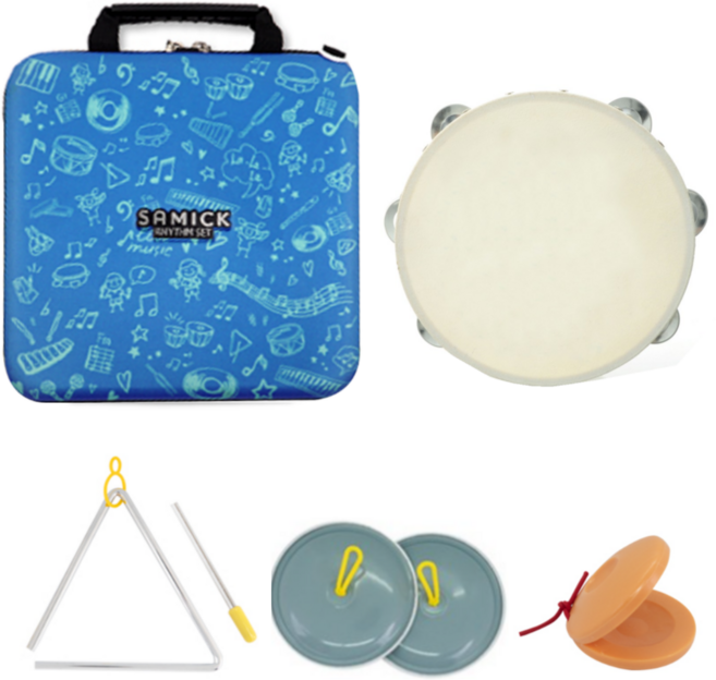 삼익악기 에바폼 케이스 탬버린 심벌즈 캐스터네츠 트라이앵글 리듬세트 NSR-E32, 블루, 1개