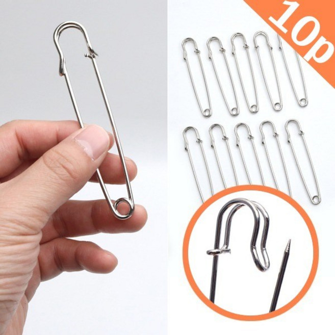 (10p세트)SP대형 이불고정 옷핀 10cm대형 침대 옷 고정 옷핀브로치, 실버, 10개