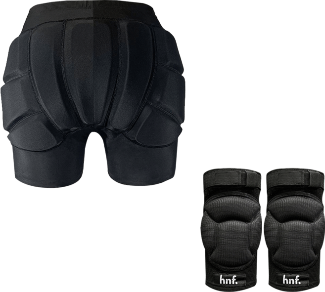 HNF 힙 엉덩이보호대 스키 스노우보드 스케이트 피겨, 엉덩이보호대 2XL, 쿠션 무릎보호대 S, 1개