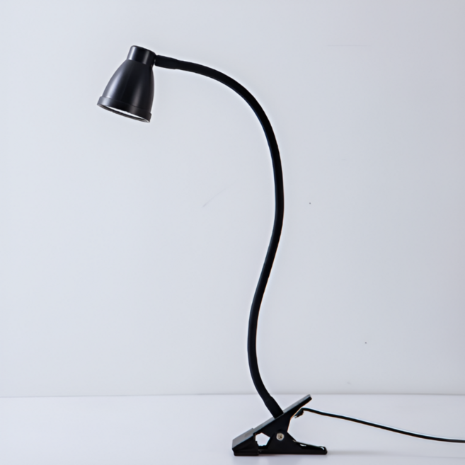 픽 마스터 LED 집게형 독서등 휴대용 탁상용 조명 밝기 조절, 블랙