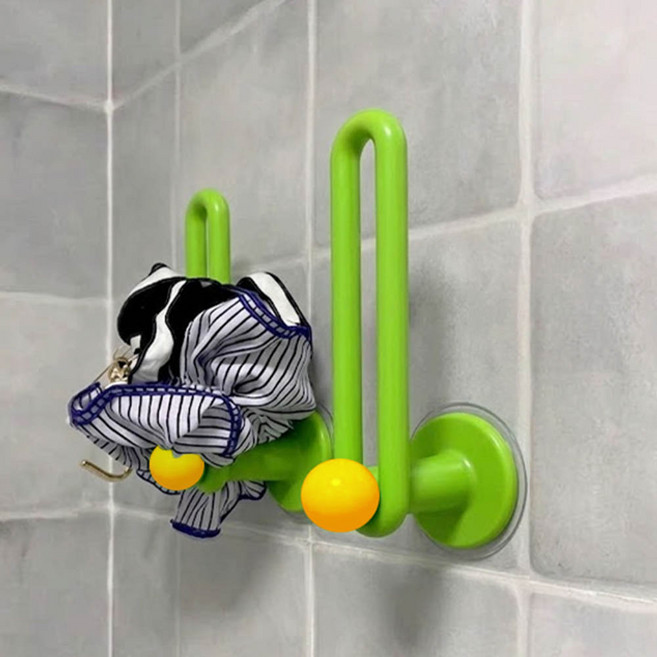 깔끔더하기 다용도 무타공 머리띠 소품걸이 정리대 후크, 1개, 그린