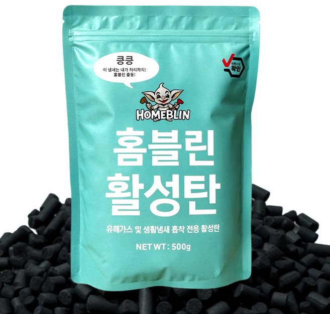 음식물처리기 활성탄 호환 필터 가정용 미닉스 에코체 휴렉 루펜 스마트카라 한일 신일 쉘퍼 오쿠 리필용 카본 탈취필터, 1개, 500g