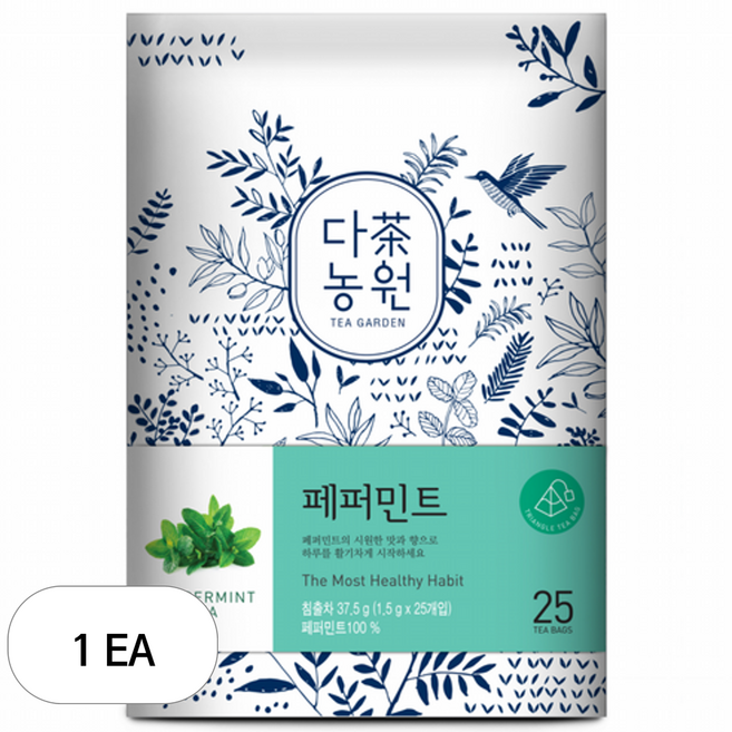 다농원 페퍼민트 삼각 티백차 1.5g 25개입 1(개) 5651PN, 1개