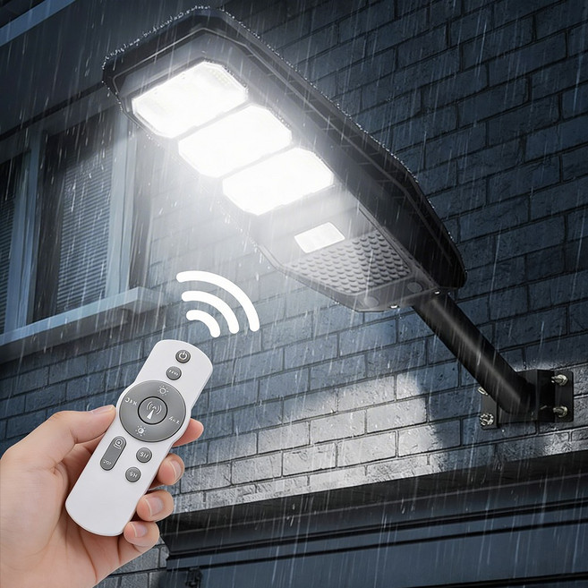 태양광 가로등 LED 정원등 태양열 센서등 벽등 전등 블랙 부착가로등 100W