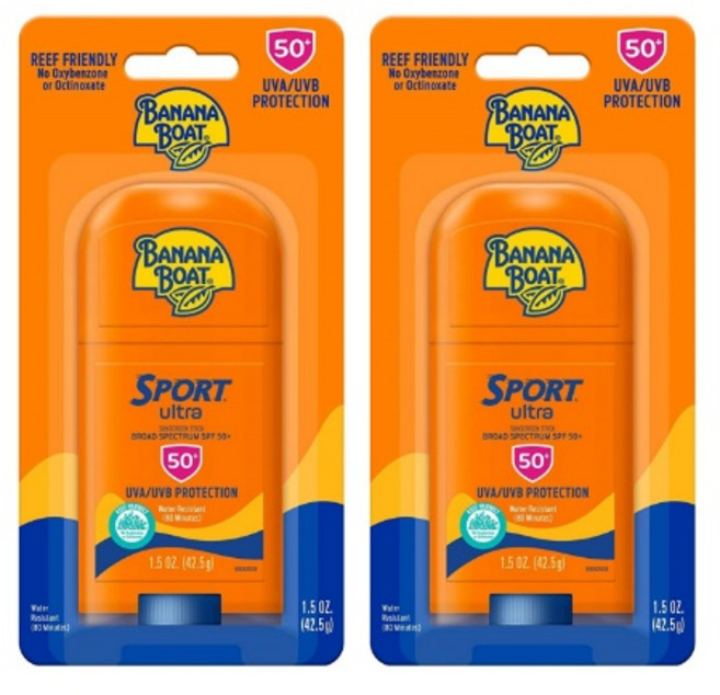 Banana Boat 바나나보트 울트라 스포츠 선스크린 선블록 선크림 선스틱 42.5g 2팩, 2개