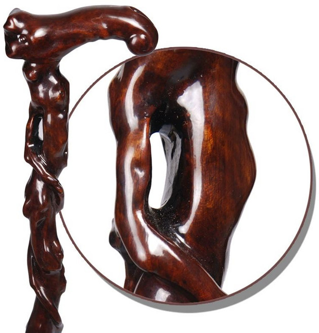 어르신 지팡이 청련장 방지 명아주 경량 목발 나무 미끄럼, B. 타입 150-155cm, 1개