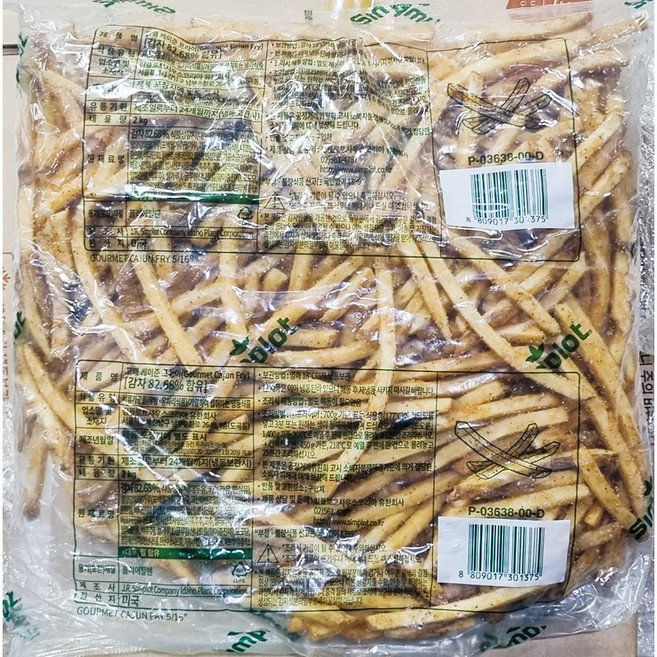 심플로트 감자 케이준 프라이 2k식자재 업소용 식재료 식당용 대용량 단체 급식용, 2kg, 1개