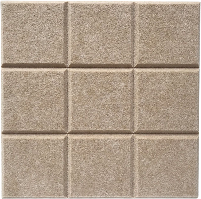 毛氈板 方格留言板 照片牆 背景貼 毛氈隔音棉, 純駝色【30*30公分】,美纹纸+魔术贴, 1個