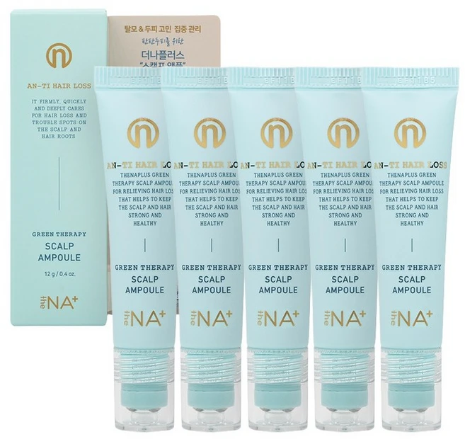 더나플러스 그린테라피 탈모앰플 두피 쿨링 케어 한지은 앰플 12ml 5개 - 쿠팡
