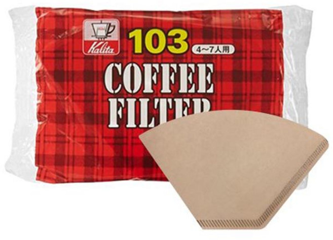 칼리타 커피필터 여과지 브라운 100매입 (4-7인용), 1세트, 100개입