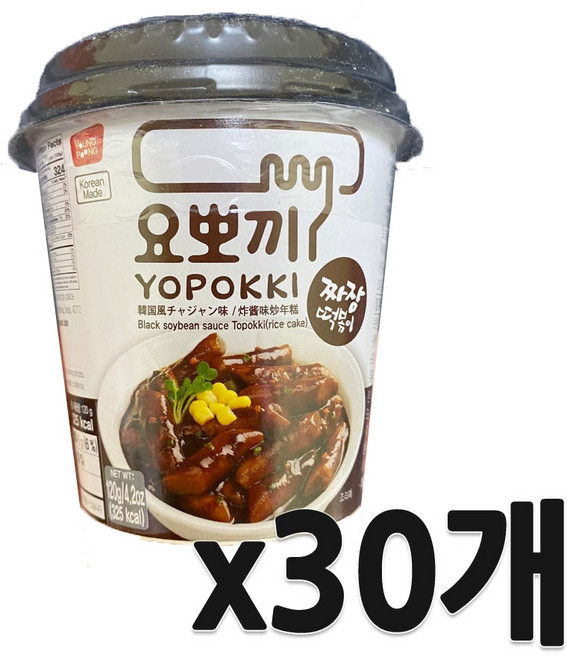 요뽀끼 짜장 떡볶이컵, 120g, 30개