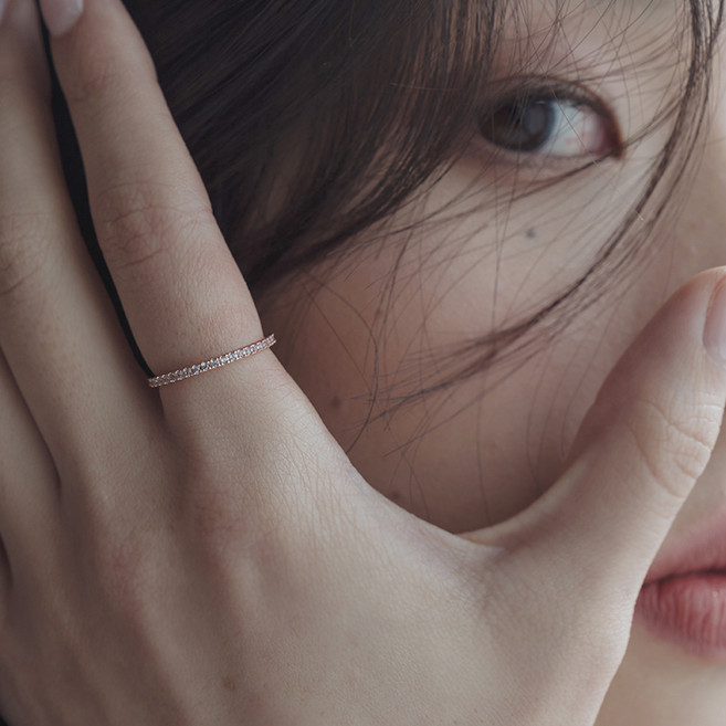 라퐁텐 렐 1mm 큐빅 가드링 레이어드 반지