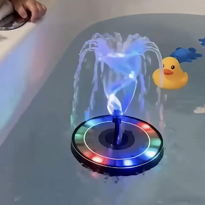 미니 태양광 분수 분수등 수영장 펌프 어린이 목욕 놀이, 1. 태양광 분수(조명O 저장O)