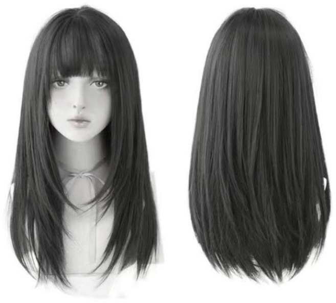 여성 긴머리 가발 (가발망포함) SH470, 1개, 블랙