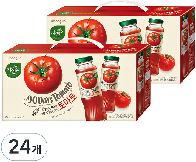 자연은 90일 토마토, 180ml, 24개