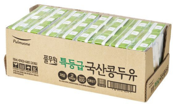 풀무원 특등급 국산콩 두유, 190ml, 24개