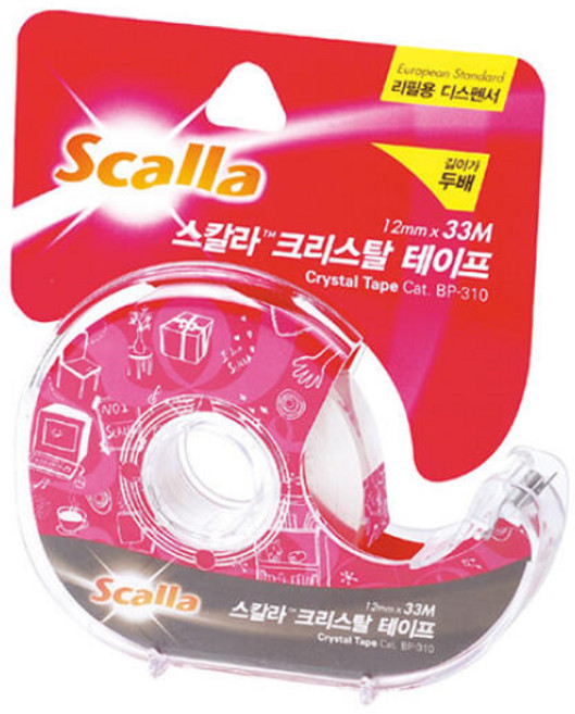 아트박스/스칼라 Scalla 크리스탈테이프 C1233DD, 핑크