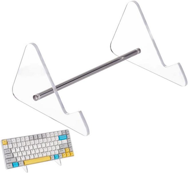 투명 아크릴 키보드 스탠드 분리형 보관 홀더 플래티넘 톤 아이언 클리어 15x11.9x7.9cm, 1