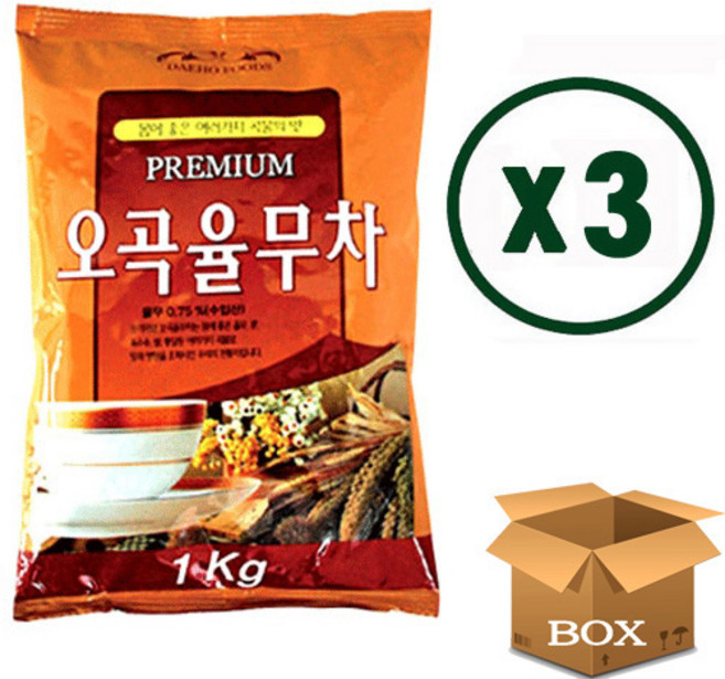 대호 오곡 율무차 1kg X 3개 자판기 믹스 라떼 곡물, 1개입