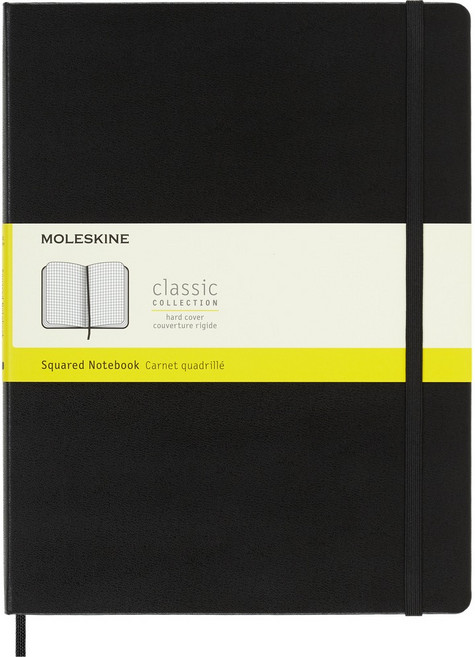 MOLESKINE 經典硬殼筆記本 方格 XL型, 黑, 1個