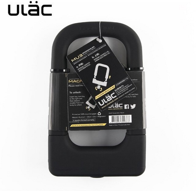 ULAC-U 잠금 자전거 자물쇠 5 단계 보안 도난 방지 마그네슘 합금 오토바이용, 02 BLACK, 1개