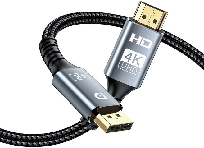 KAKAPOZO 4K@60Hz DP to HDMI 모니터 케이블, 3m, 1개