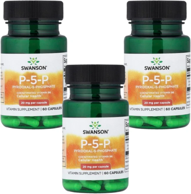 스완슨 P5P 피리독살 5포스페이트 인산염 20mg 60캡슐 3개, 60정 - 쿠팡