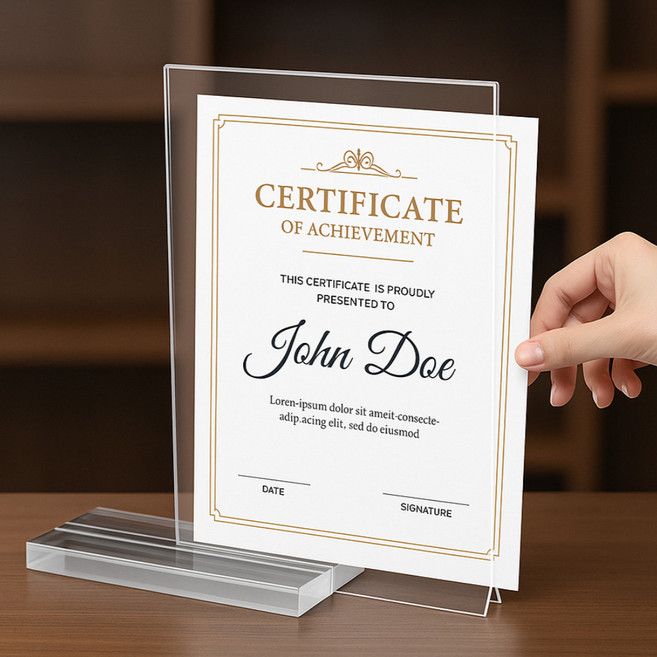 베리본 테이블 아크릴 메뉴판 A4, 가로형, 1개