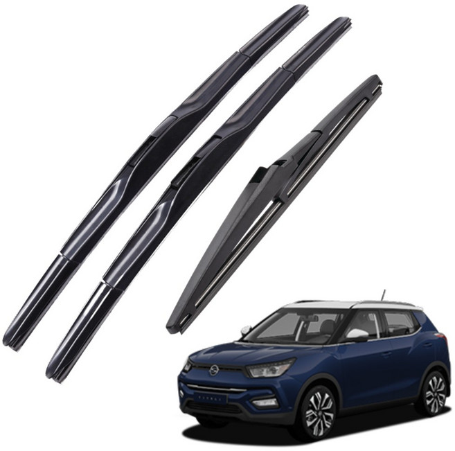KGM 자동차 호환 베리뉴 티볼리 아머 에어 차량용 하이브리드 와이퍼 윈도우브러쉬 전면 후방 1+1+1, 티볼리 에어(16~23)-1SD600+400mm, FR210(10인치)티볼리에어-16~23